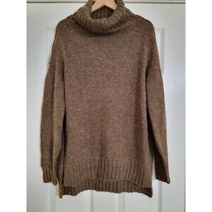 ASTR The Label Cowlneck Cape Side Split Hem Wool Blend‎ Sweater Brown Sz M NWOT